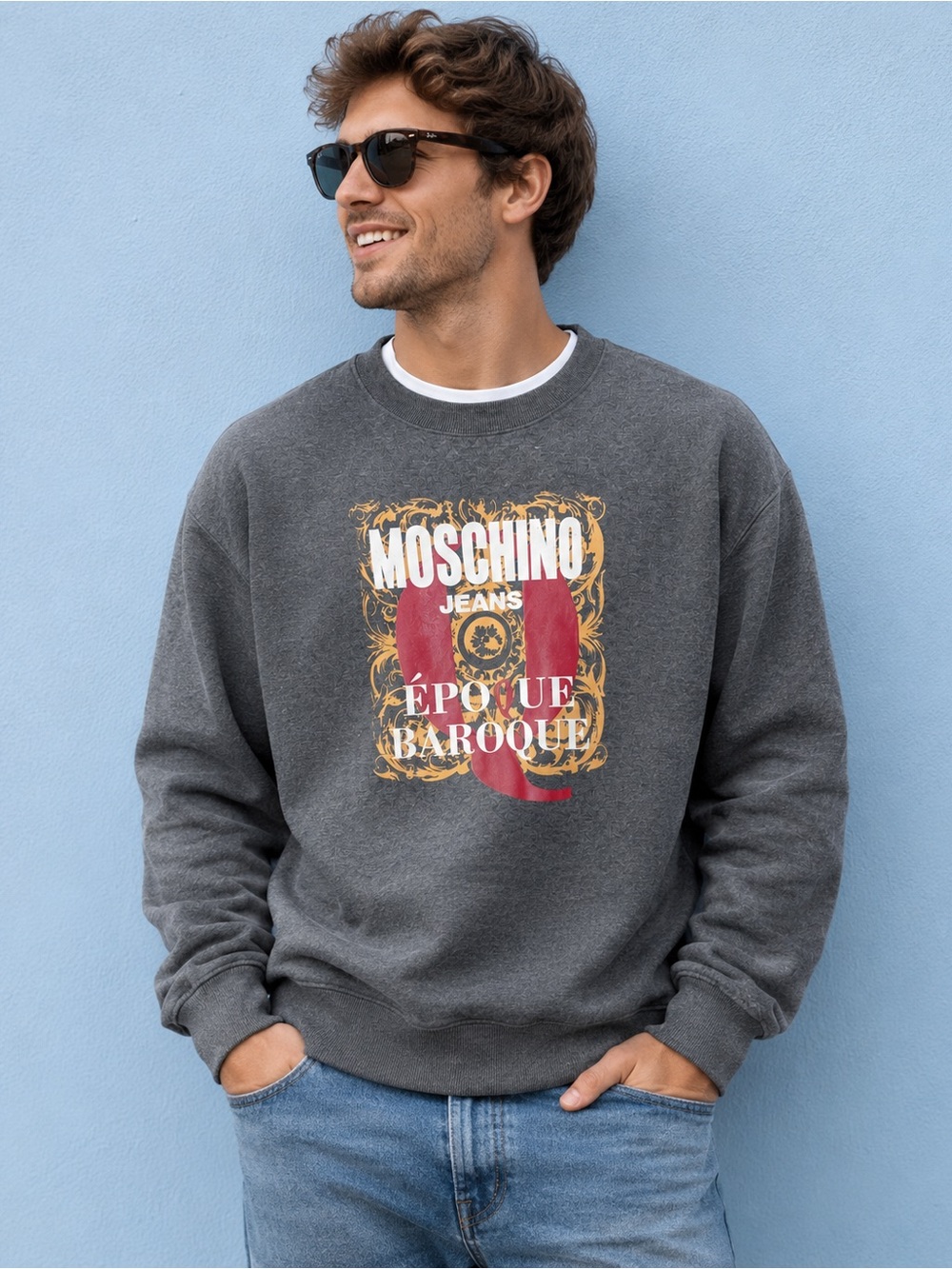 Vintage Moschino Jeans Époque Baroque Made in Italy Crewneck Sweatshirt